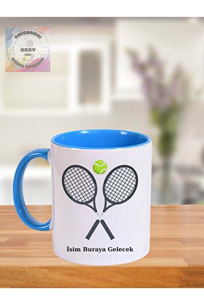 Asay Baskı Tenis Temalı Kişiye Özel Kupa Bardak