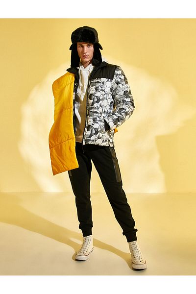 Koton Anorak-Pufferjacke mit Muster, wasserdicht