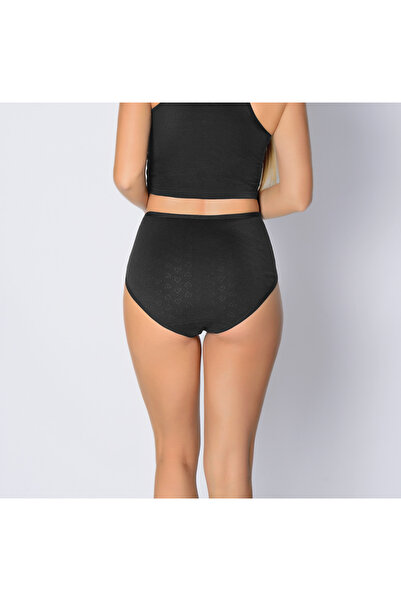 Şenay chiloți cu margine groasă cu model de inimă pachet de 3 produse de calitate culoare neagră (w1023)