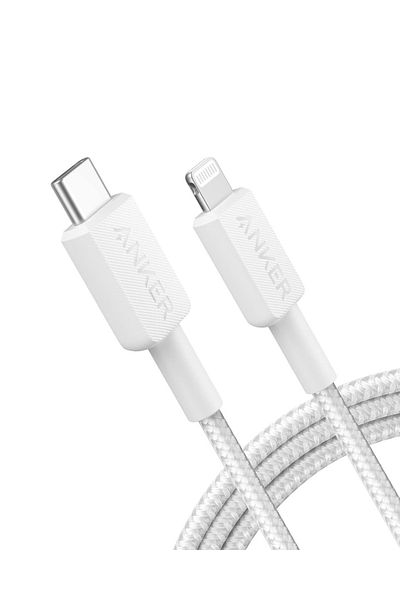 Anker 322 USB-C to Lightning Cable 3ft Braided White | Fast Charging| Data Transfer|