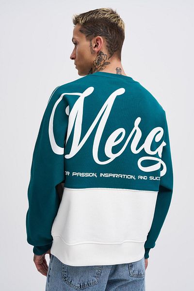 Machinist Ανδρικό φούτερ Batwing Mercy Petrol Green Ecru