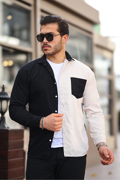 Valiberta Corduroy Shirt - Contrast Double Color, Stone