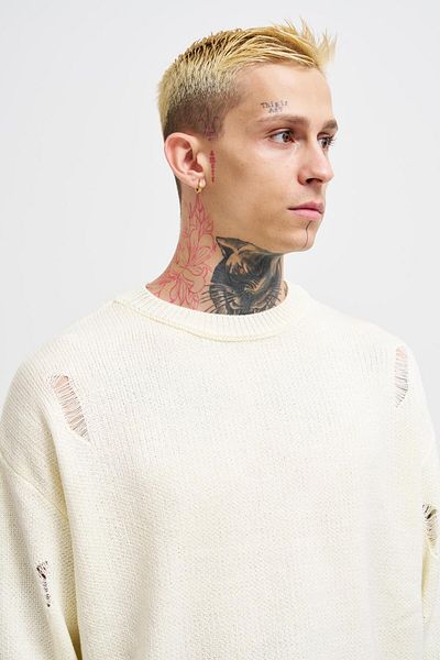 Machinist Men's Ecru Basic Sweater