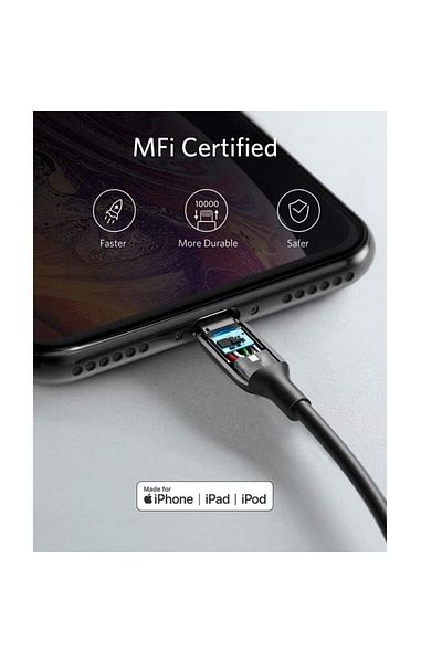 Anker Powerline III | كابل Lightning | شاحن بطول 3 أقدام | A8812H11-A | لون أسود