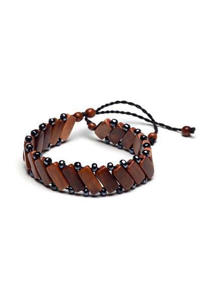 OTTOTESBİH Unisex Kuka Bileklik, Ağaç Bileklik, Retro Kuka Bileklik, Hematit Bileklik