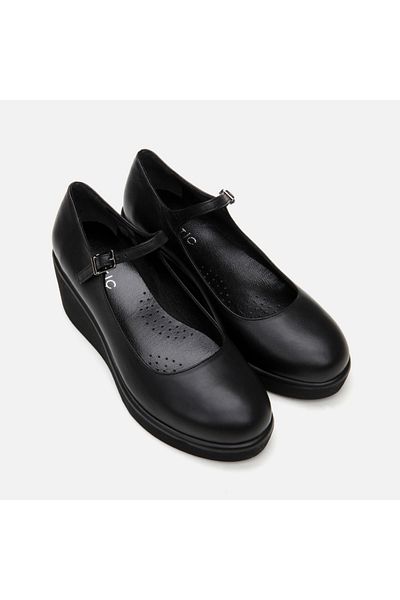 Hotiç Genuine Leather Black Women's Thick Heel