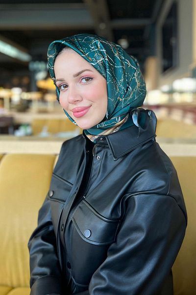 Sultan Crystal Scarf with Marble Pattern - Ske1578-07