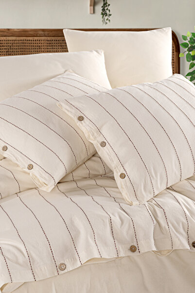 Macas Home Σετ Παπλωματοθήκη Hestia Vintage Μονό - 100% Βαμβάκι, Πλυμένο νήμα, Βαφή - 160*220 HSTTKT