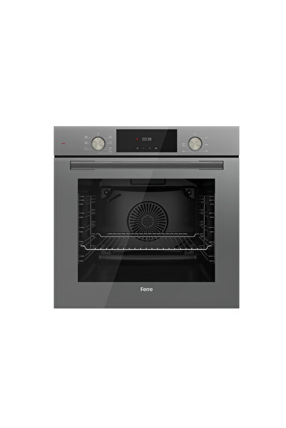 Ferre Flowart Plus Serisi Gri Cam Dijital 3'lü Ankastre Set ( QMS63CPR-SS208-D079 )