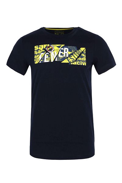 Fenerium Fenerbahce Herren Tribune T-Shirt, Gelb/Marineblau