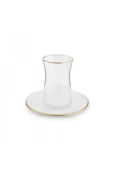 Karaca Jasmine Weiß Tee-Set für 6 Personen, 12 Teilig