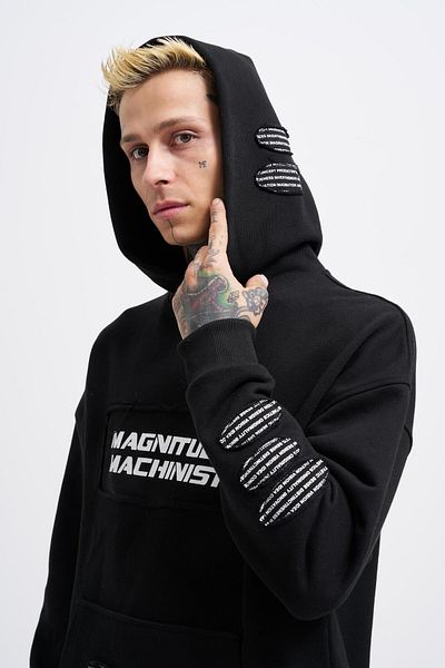 Machinist Ανδρικό μπάλωμα μαύρο κουκούλα