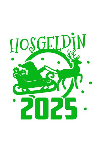 New Jargon 2025 Στάμπα Πράσινο Ελάφι και Άγιος Βασίλης Χιονονιφάδες και Διακοσμήσεις καλωσορίσματος