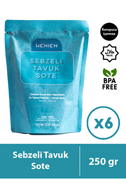 henien 6'lı Hazır Sebzeli Tavuk Sote 250 gr - Pratik Hazır Yemek