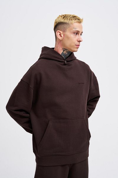Machinist Ανδρικό Basic Diagonal Σκούρο Καφέ Hoodie
