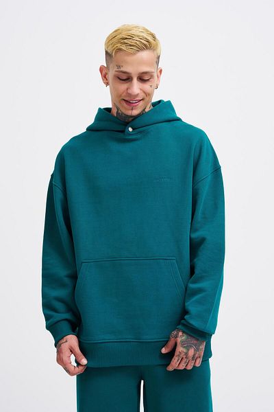 Machinist Ανδρικό Basic Diagonal Petrol Green Hoodie
