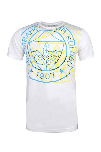 Fenerium Fenerbahce Herren Tribune T-Shirt mit doppeltem Logo-Overlay