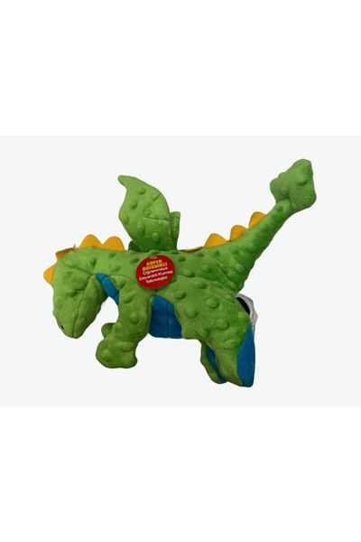 Vardem Bite Resistant, Sound Green Plush Dinosaur Dog Toy 35 Cm