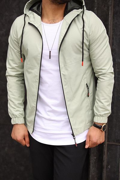 DENSMOOD Wind And Water Resistant Waterproof Solid Color Raincoat