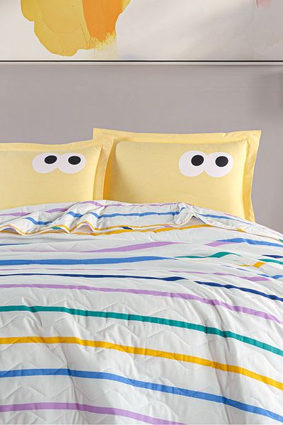 Eponj Home Funny Yellow Quilted Bedspread Set - Double