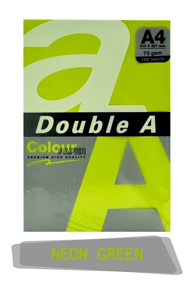 DOUBLE A 100 Colored Copy Paper - A4, 75 Gr, Neon Green