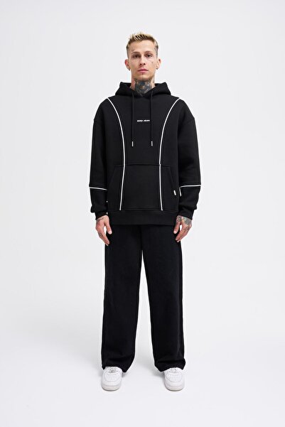 Machinist Hanocă neagră cu imprimeu și cu țevi pentru bărbați