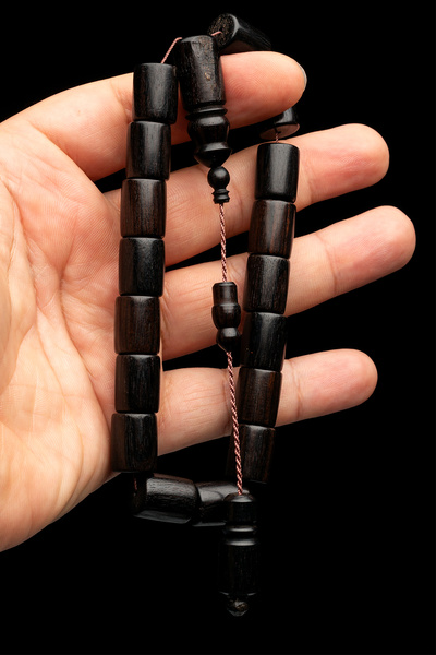 OTTOTESBİH Men's 12X15.5Mm Mascot Size Rosary Efe Rosary Ebony Tree Rosary