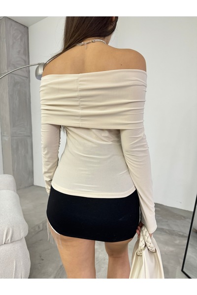 BİKELİFE Women's Madonna Collar Sandy Blouse