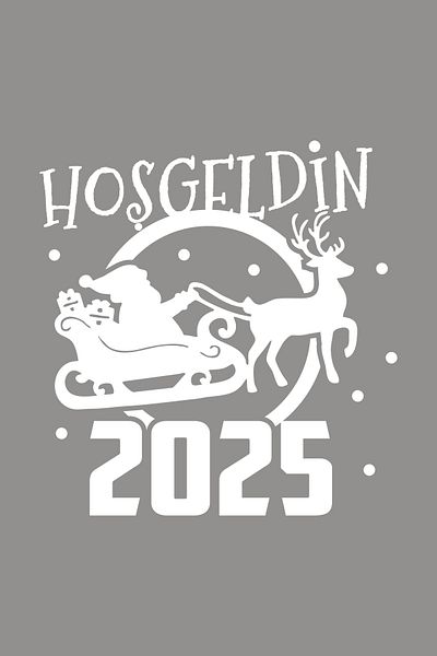 MIGNATIS 2025 Scriere Căprioare și Moș Crăciun Fulgi de zăpadă și bun venit - Decorațiuni albe