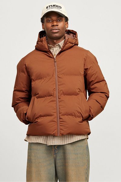Jack & Jones Мъжко яке с качулка Jjpayne, ветроустойчиво, пухено, 12256887, цвят бисквита