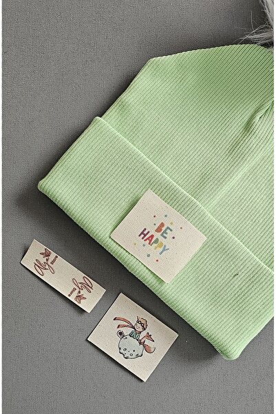 ALYA Stretchy Camisole Beanie with Baby Children's Sticker, Pompom Without Pompom