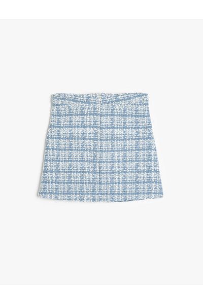 Koton Fusta din Tweed cu Motiv Floral - Detaliat Nasturi