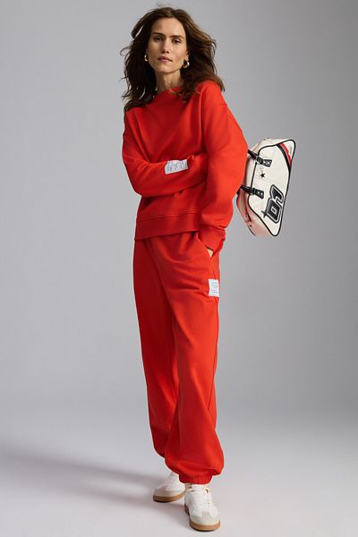 GRIMELANGE TEAIRA Damen-Jogginghose aus Bio-Baumwolle in Rot
