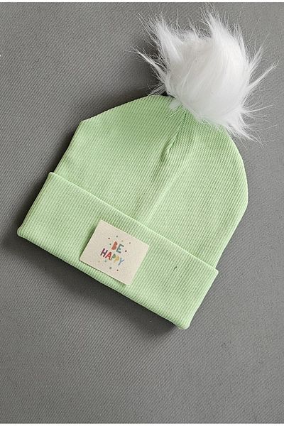 ALYA Stretchy Camisole Beanie with Baby Children's Sticker, Pompom Without Pompom