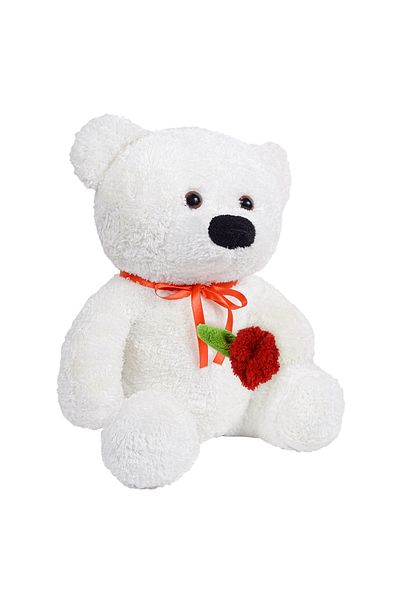 Pandamkee 55 Cm Teddy Bear Holding a Rose in Her Hand