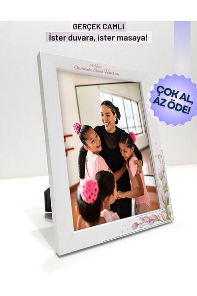 CreaWitch Cadru Concept Cadou cu picioare din sticlă 18x24 pentru Ziua Profesorului - Sticlă Reală