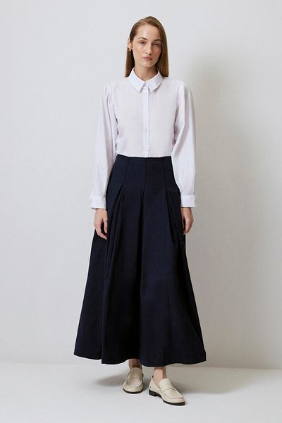Touché Privé Pleated Gabardine Skirt