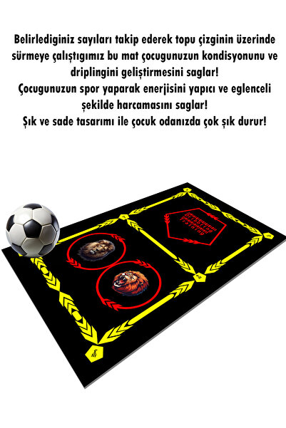 SÜNGERSAN Futbol Dribbling Matı Oyun Matı Futbol Oyun Halısı Çocuk Odası Halısı Oyuncak Mat