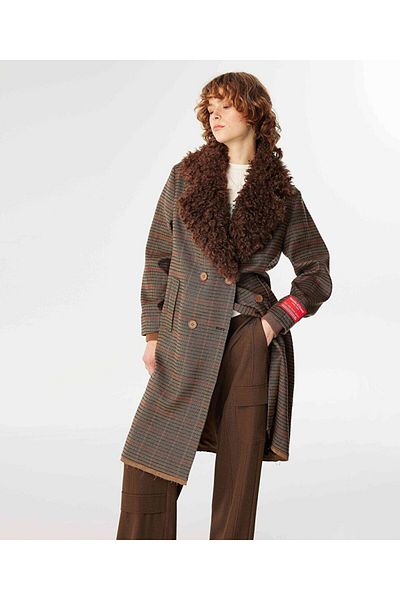 Twist PALTOAN MIXT DE PIELE CU MODEL ECOSED