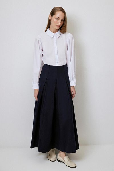 Touché Privé Pleated Gabardine Skirt