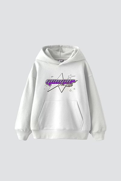 Sekizbiraltı y2K Gengar Back Printed Oversize Unisex White Hoodie