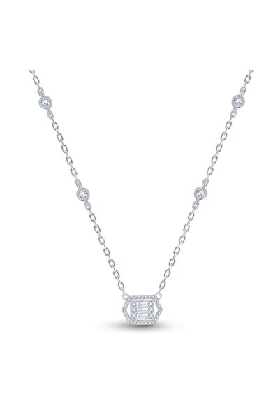 Luna Diamond 0.33 Karat Tasarım Pırlanta Baget Kolye