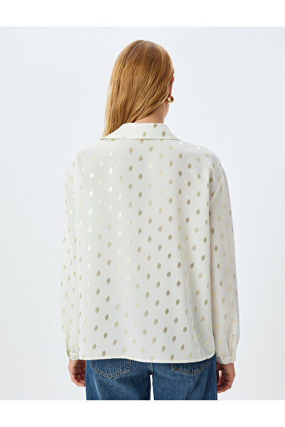 Koton Glänzendes, langärmliges Hemd mit Polka Dot-Muster