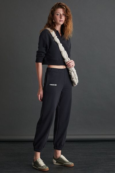 GRIMELANGE RHYNE Damen-Jogginghose mit elastischem Bein in dunklem Anthrazit