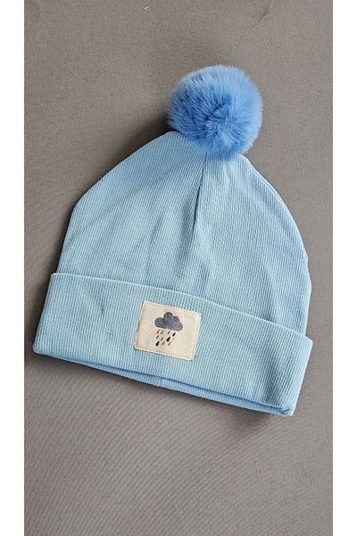 ALYA Stretchy Camisole Beanie with Baby Child Label Pompom Without Pompom