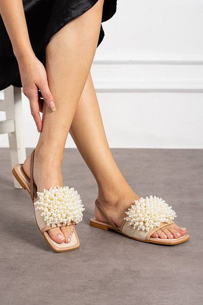 myshoes νέα σεζόν πέτρινες παντόφλες μαργαριτάρι