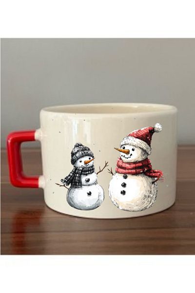 lili hediyelik Snowmen at New Year's Eve Printed Coffee Cup Mug Cup Christmas New Year's Gift