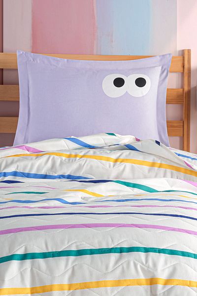 Eponj Home Σετ Καπιτονέ Κρεβατιού Funny Lilac Μονό