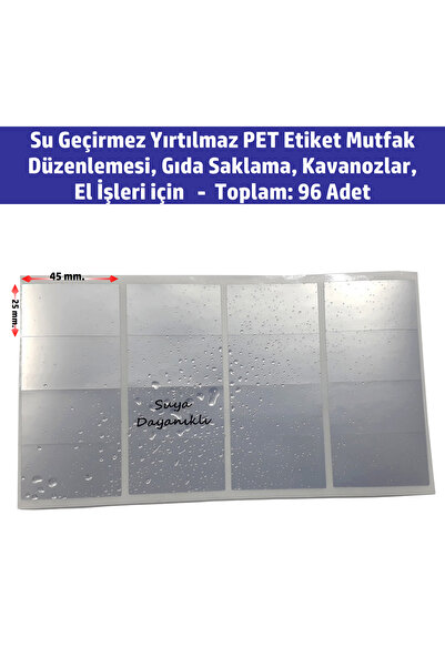 DİJİTAL BARKOD Su Geçirmez Yırtılmaz PET Etiket Mutfak Düzenlemesi, Gıda Sakl...