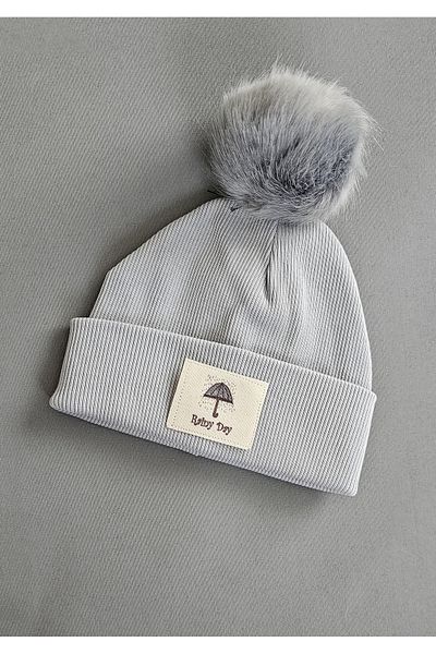 ALYA Stretchy Camisole Beanie with Baby Child Label Pompom Without Pompom